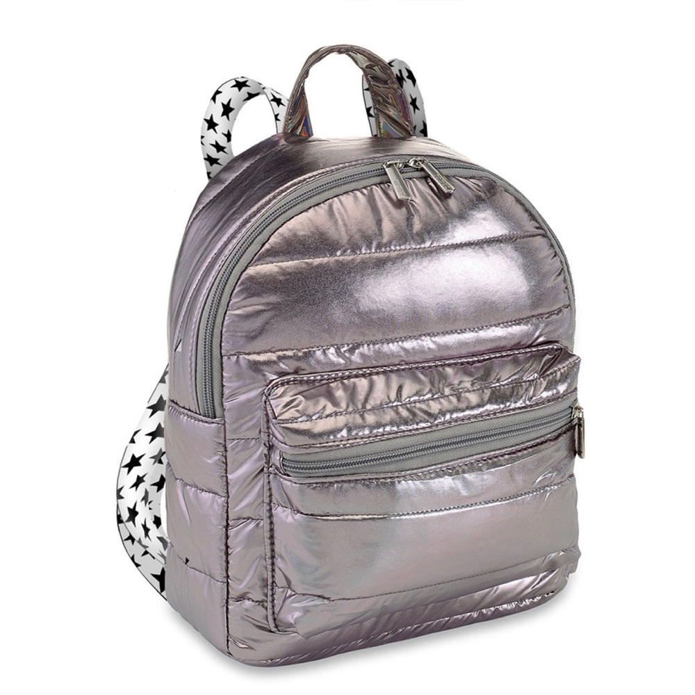 Mini knapsack for girls shimmery with star straps